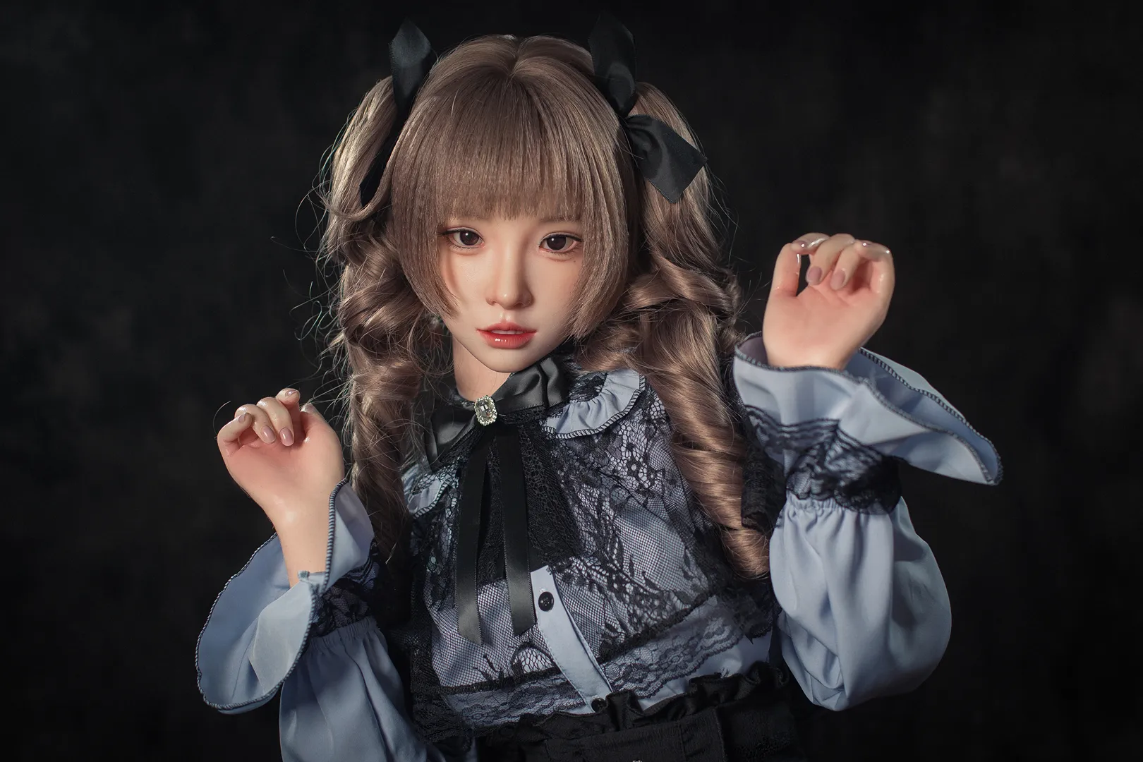 148cm (4ft10) B-Cup Gaya Gothic Lolita Silikon Anak Patung Seks Xiaorou, ROS Kepala #103B